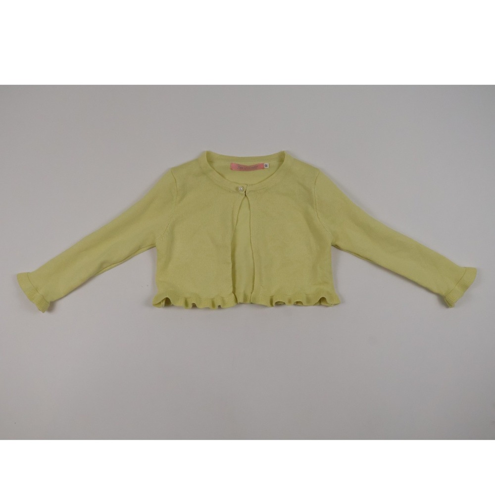 Pink Butterfly Cardigan Shrug Bolero Yellow Ruffle Trim Girls 6X